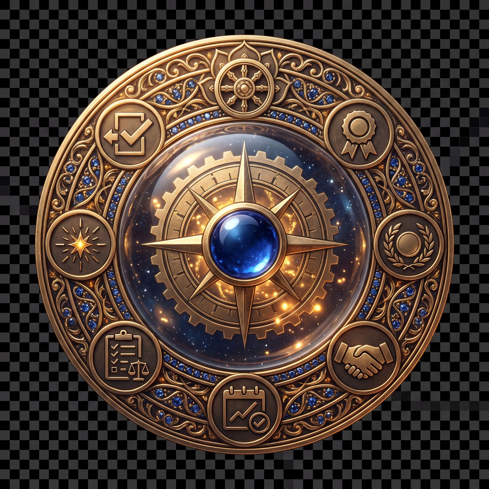 Work and Purpose pillar medallion
